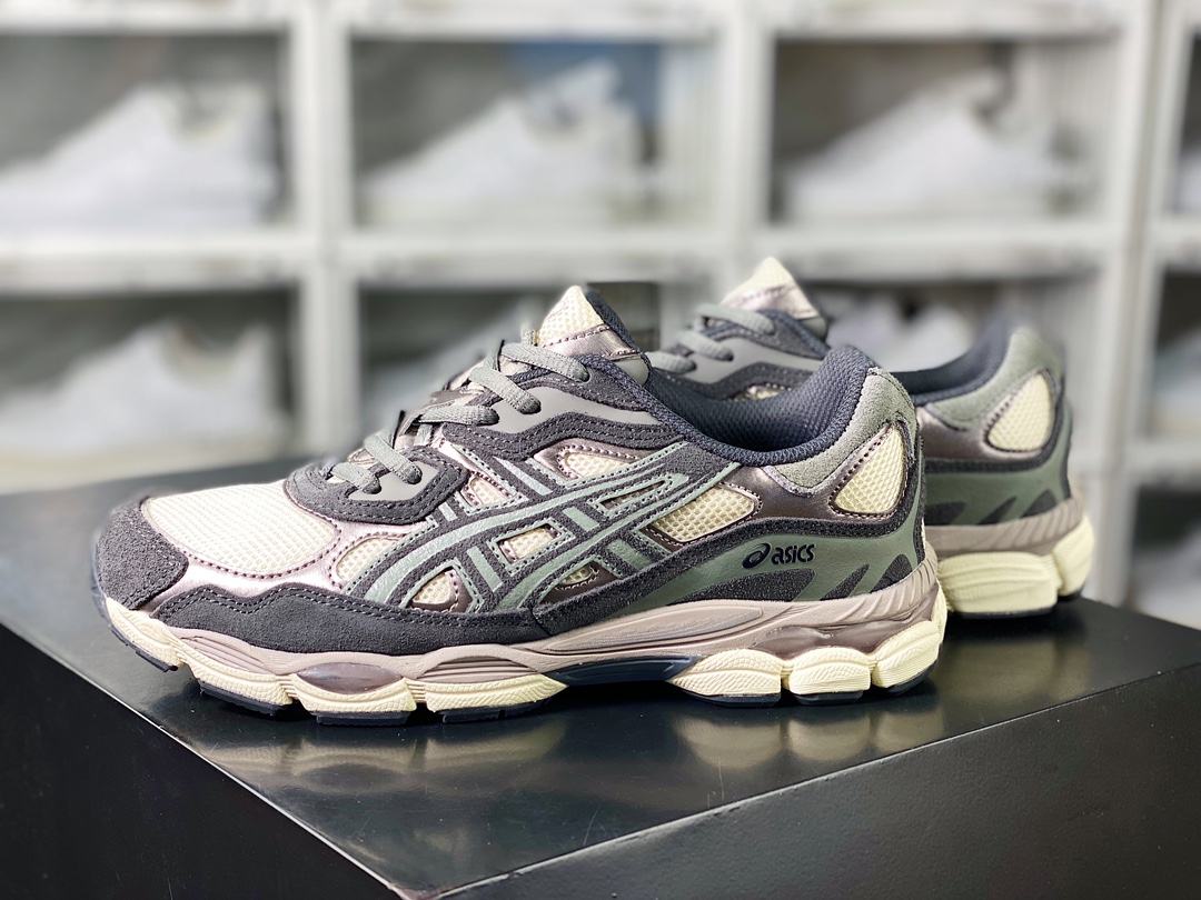 220 亚瑟士/Asics Gel-NYC 系列低帮复古休闲运动慢跑鞋“黑深灰银米黄”1201A789-750