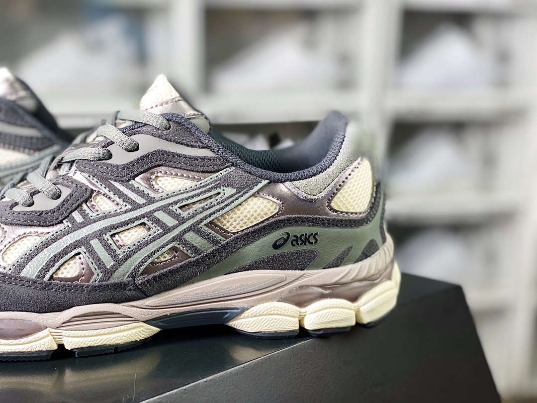 220 亚瑟士/Asics Gel-NYC 系列低帮复古休闲运动慢跑鞋“黑深灰银米黄”1201A789-750