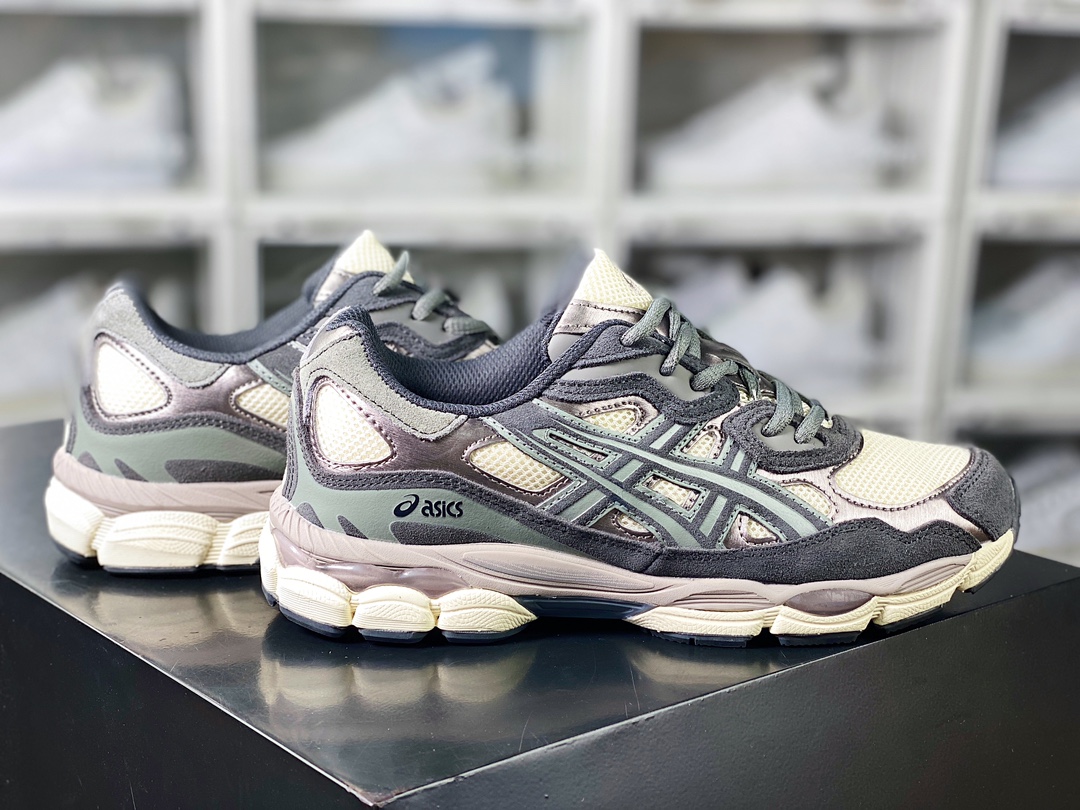 220 亚瑟士/Asics Gel-NYC 系列低帮复古休闲运动慢跑鞋“黑深灰银米黄”1201A789-750