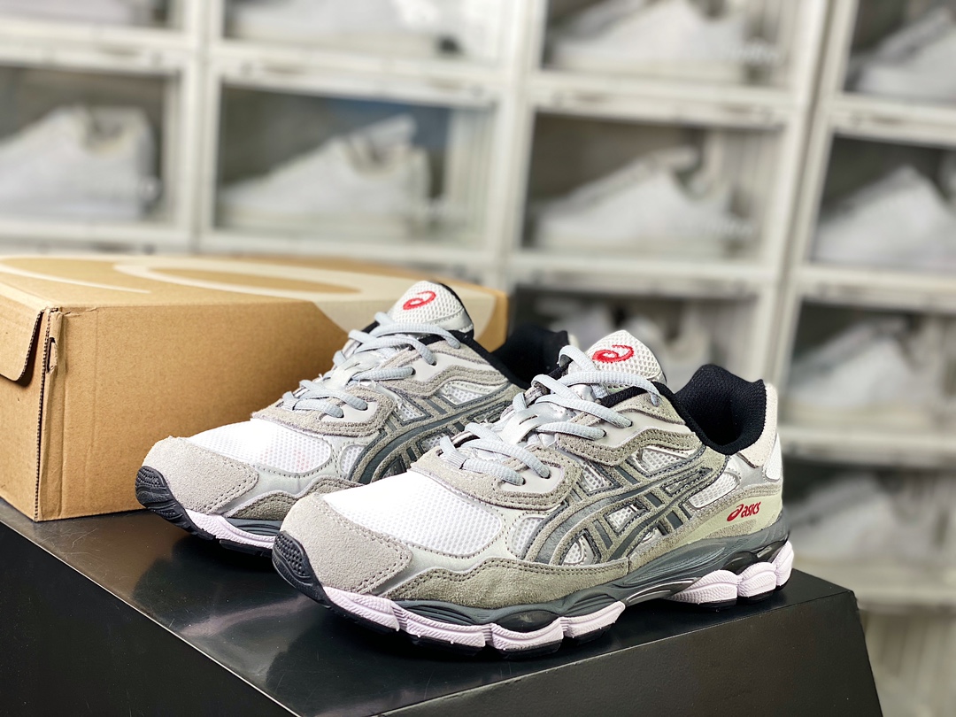 220 亚瑟士/Asics Gel-NYC 系列低帮复古休闲运动慢跑鞋“浅灰银白”1201A789-102