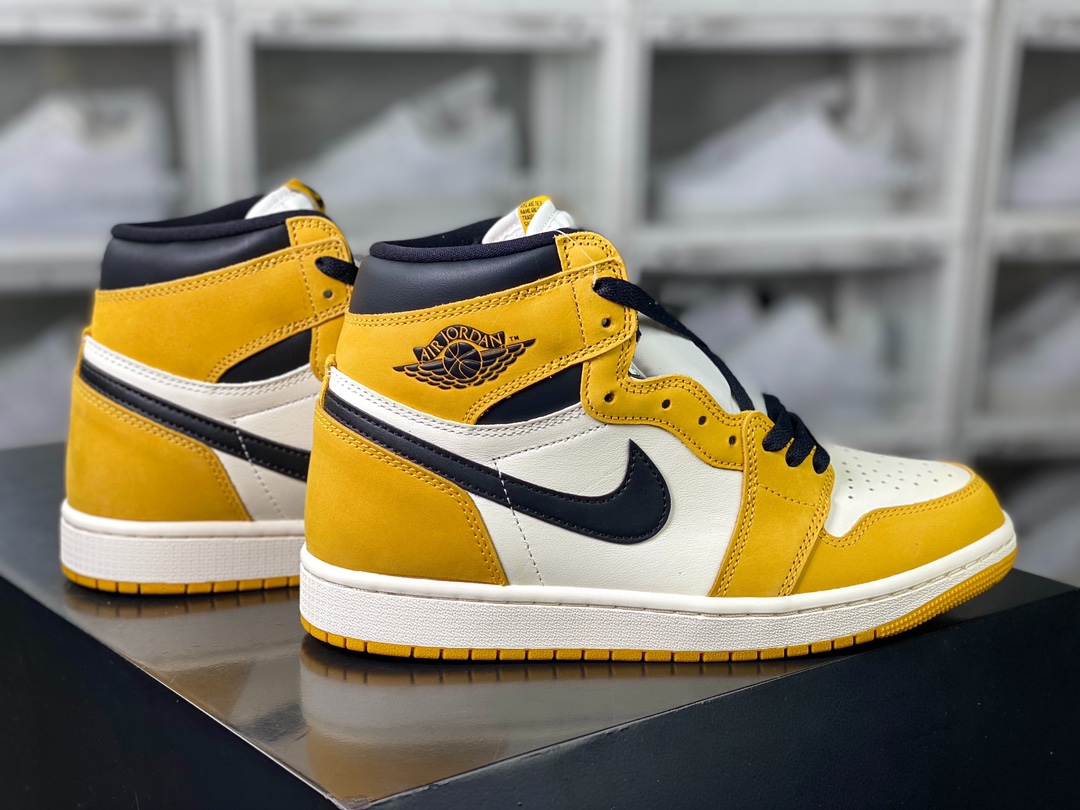 350 耐克Nike Air Jordan 1 Retro High OG”Yellow Ochre”AJ1代篮球鞋“白黄”DZ5485-701