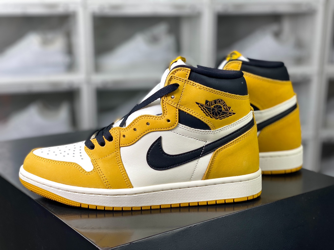 350 耐克Nike Air Jordan 1 Retro High OG”Yellow Ochre”AJ1代篮球鞋“白黄”DZ5485-701