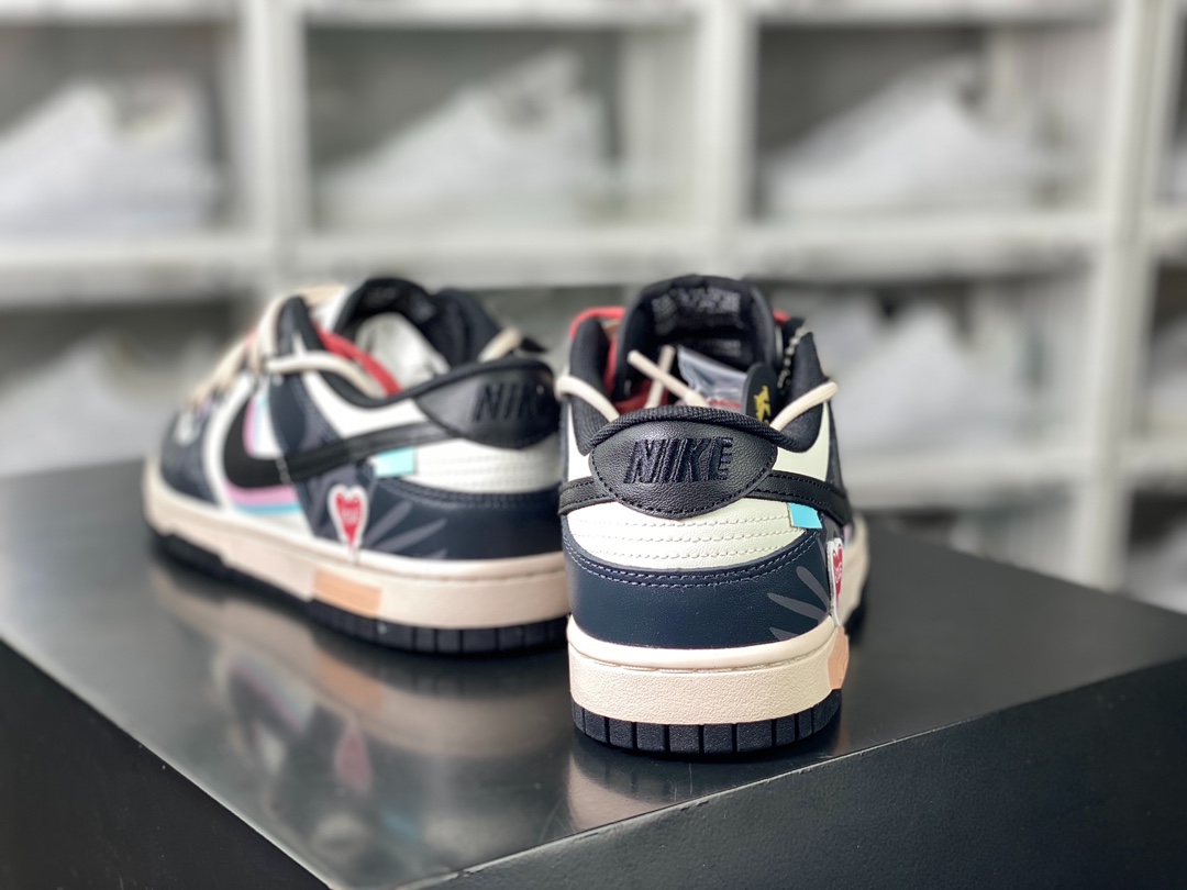 260 SB Dunk Low GS"Black/White"扣篮系列低帮休闲运动滑板板鞋“黑白粉迷幻爱绑绳”DD1391-100