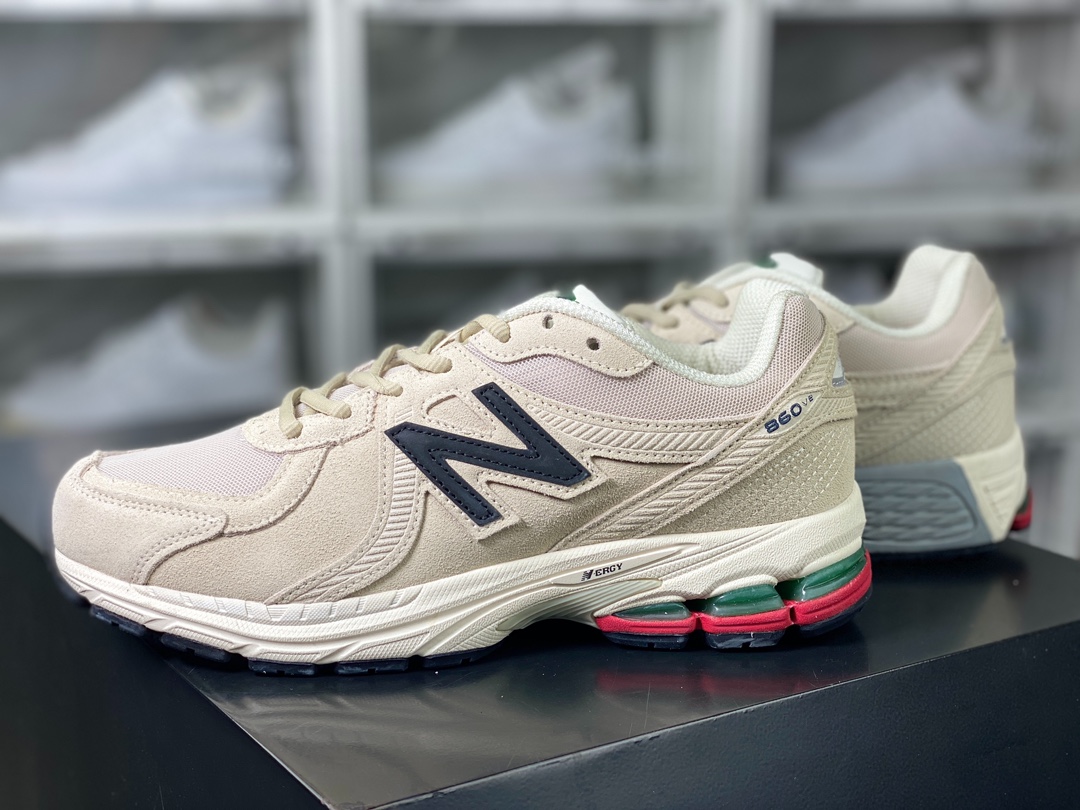 220 New Balance ML860 V2系列低帮经典复古老爹风休闲运动慢跑鞋“麂皮奶白黑绿红”ML860XG