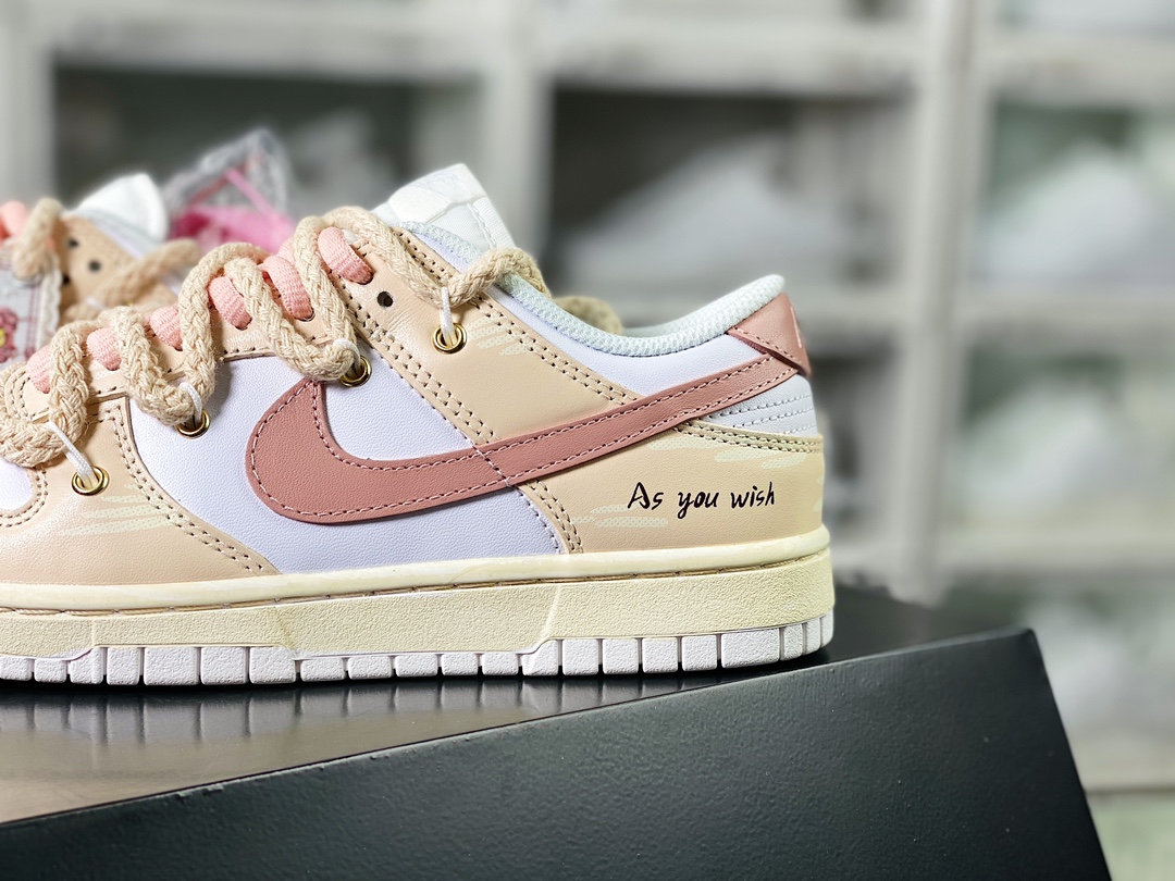 260 SB Dunk Low GS”Rose Pink/White”扣篮系列低帮经典板鞋“玫瑰粉白绑绳”DH9765-100