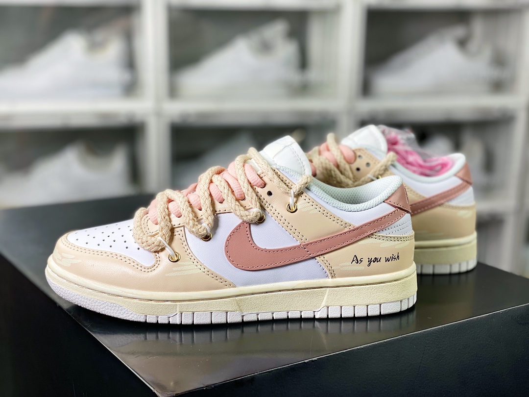 260 SB Dunk Low GS”Rose Pink/White”扣篮系列低帮经典板鞋“玫瑰粉白绑绳”DH9765-100