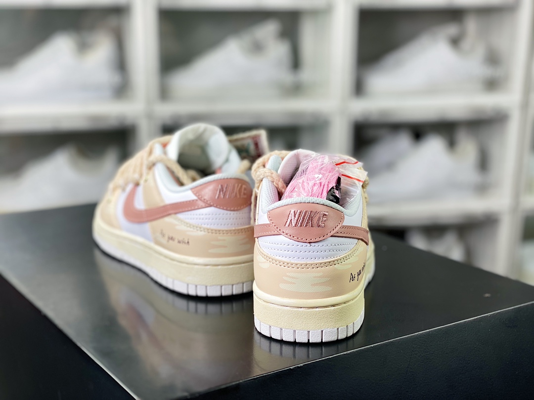 260 SB Dunk Low GS”Rose Pink/White”扣篮系列低帮经典板鞋“玫瑰粉白绑绳”DH9765-100