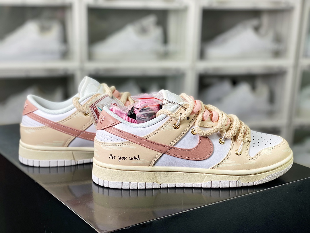 260 SB Dunk Low GS”Rose Pink/White”扣篮系列低帮经典板鞋“玫瑰粉白绑绳”DH9765-100