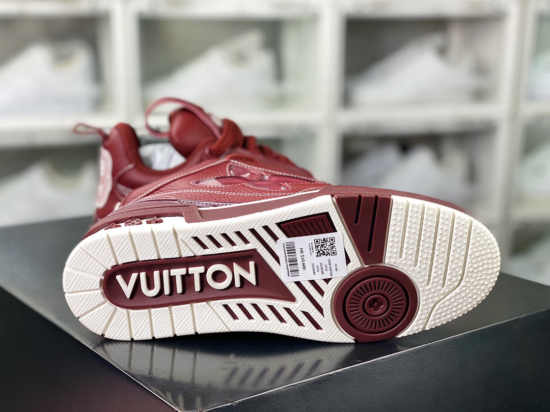 500 Louis Vuitton Skate 1854 Low Sneaker LV54系列低帮滑板板鞋“2.0酒红白大花卉”1ABZ6B