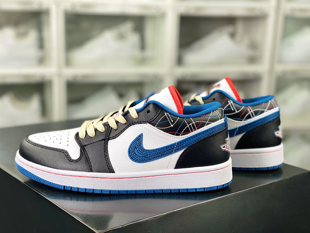 200 Air Jordan 1 Low SE"Black Industrial Blue"AJ1乔丹篮球鞋“蓝白黑刺绣”FV3622-141