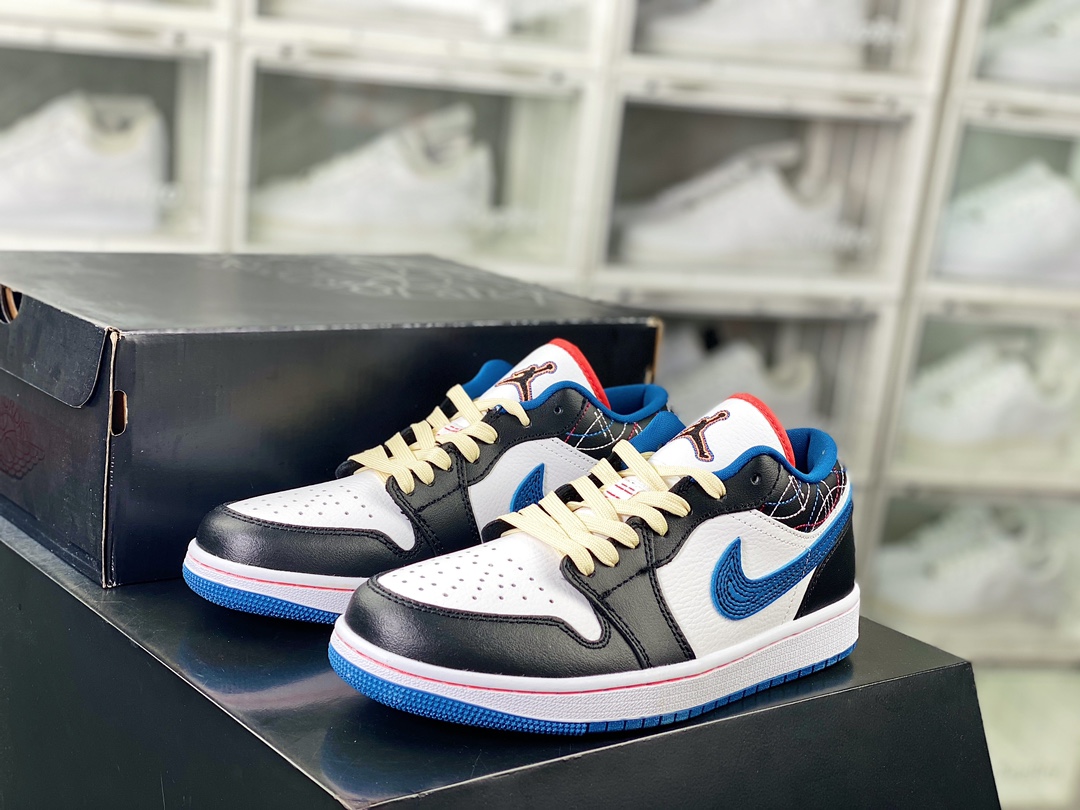 200 Air Jordan 1 Low SE”Black Industrial Blue”AJ1乔丹篮球鞋“蓝白黑刺绣”FV3622-141