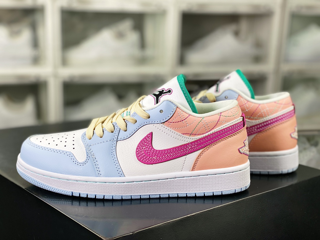 200 Air Jordan 1 Low SE"Sashiko Multi-Color"AJ1乔丹一代低帮经篮球鞋“米粉蓝刺绣”FV3623-151