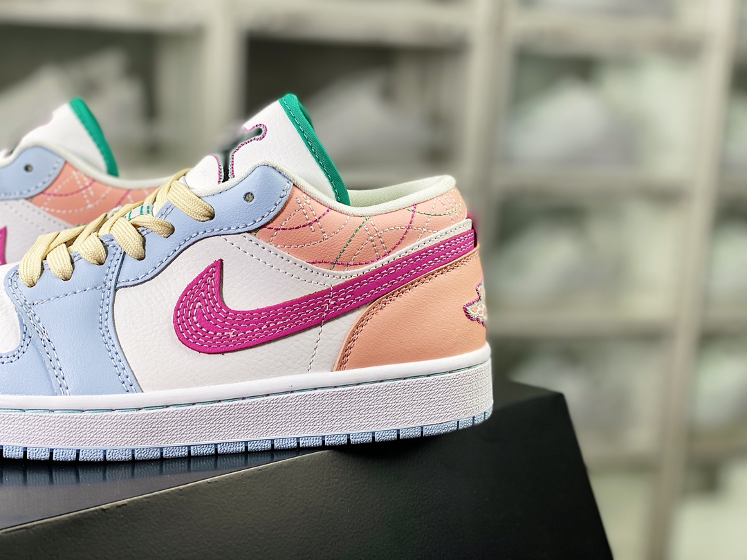 200 Air Jordan 1 Low SE"Sashiko Multi-Color"AJ1乔丹一代低帮经篮球鞋“米粉蓝刺绣”FV3623-151