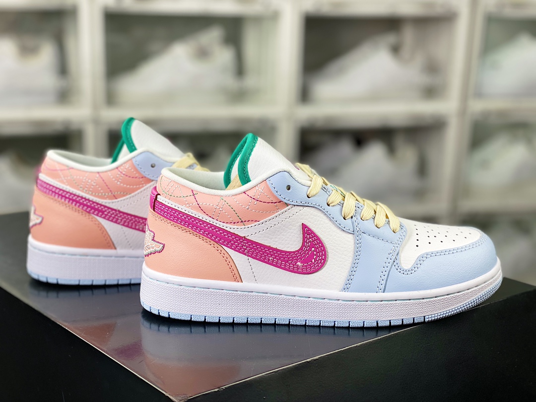 200 Air Jordan 1 Low SE"Sashiko Multi-Color"AJ1乔丹一代低帮经篮球鞋“米粉蓝刺绣”FV3623-151