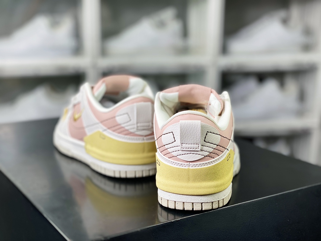 220 Dunk Low Disrupt 2”Pink Oxford”轻量扣篮滑板板鞋“浅粉白黄解构”DV4024-001