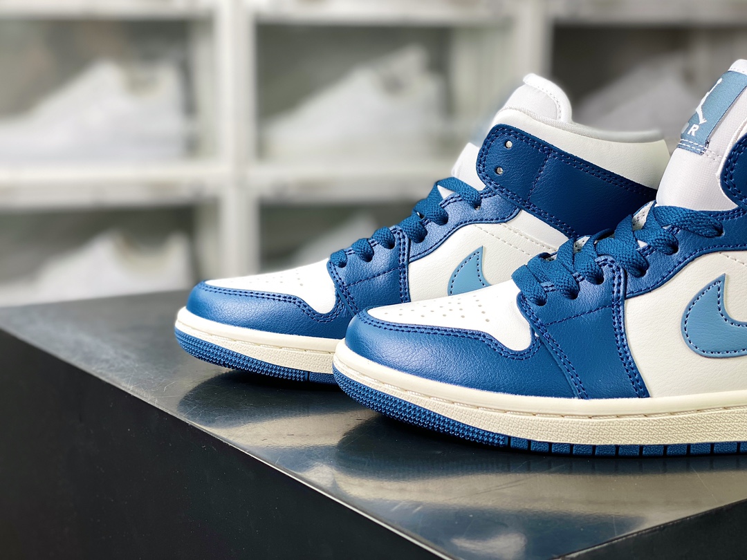 260  Wmns Air Jordan 1 Mid GS”UNC”AJ1乔丹一代中帮篮球鞋“北卡蓝白蓝”BQ6472-414