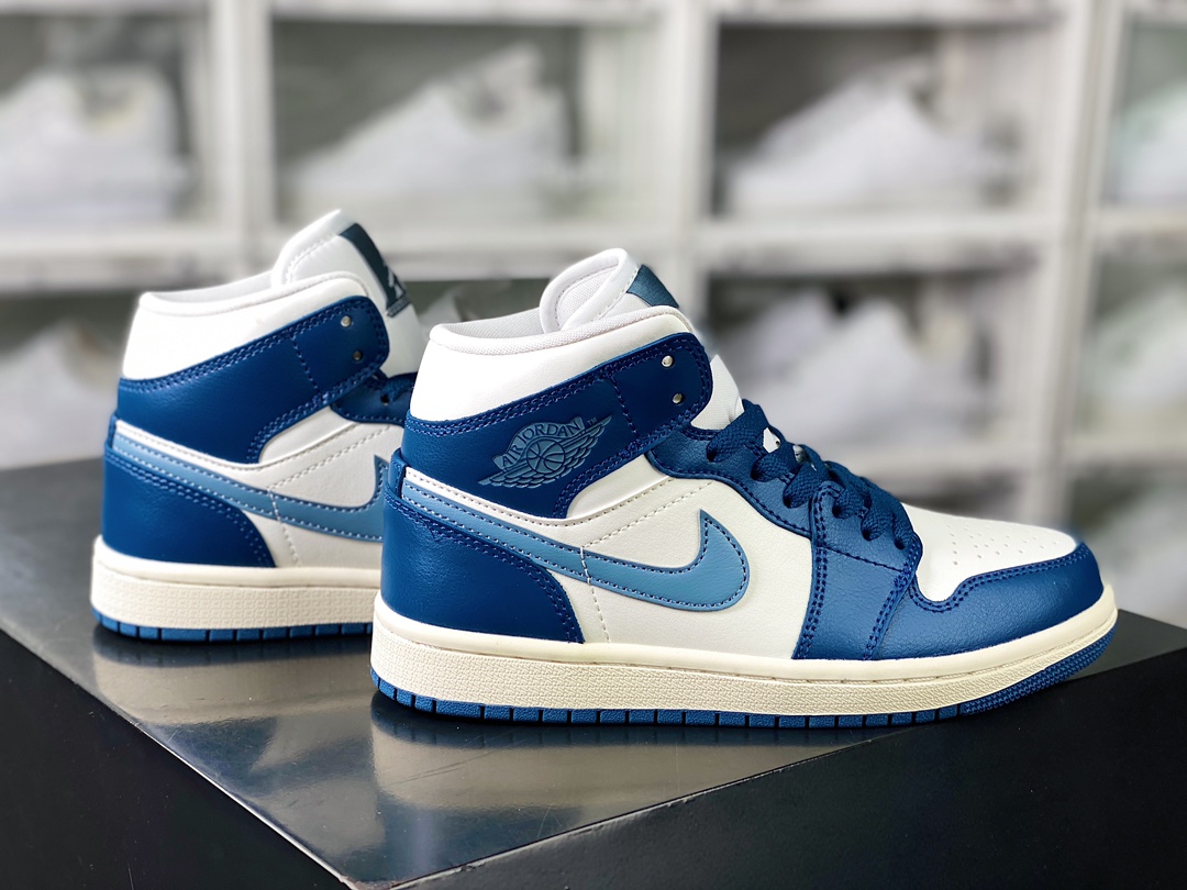 260  Wmns Air Jordan 1 Mid GS”UNC”AJ1乔丹一代中帮篮球鞋“北卡蓝白蓝”BQ6472-414