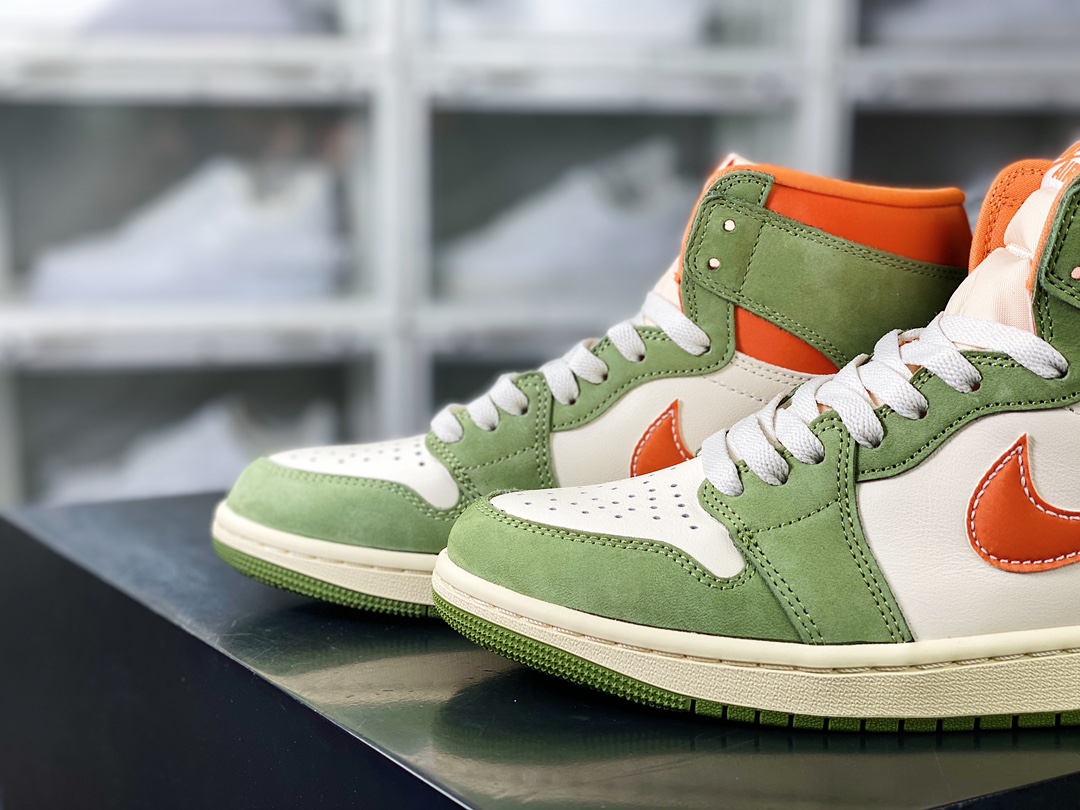 350  Air Jordan 1 Retro High OG Craft”Celadon”AJ1代经典复古经典高帮篮球鞋“军绿白橙”FB9934-300