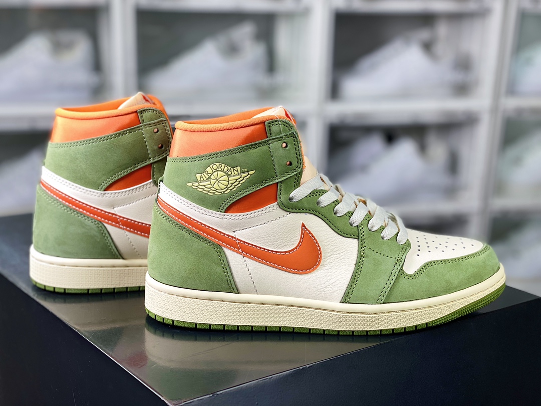 350  Air Jordan 1 Retro High OG Craft”Celadon”AJ1代经典复古经典高帮篮球鞋“军绿白橙”FB9934-300