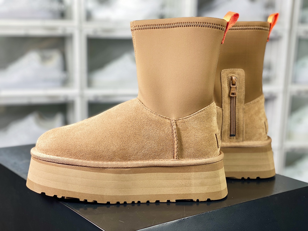 360 UGG W Classic Ultra Mini Platform 新奇系列经典短靴“卡其黄”