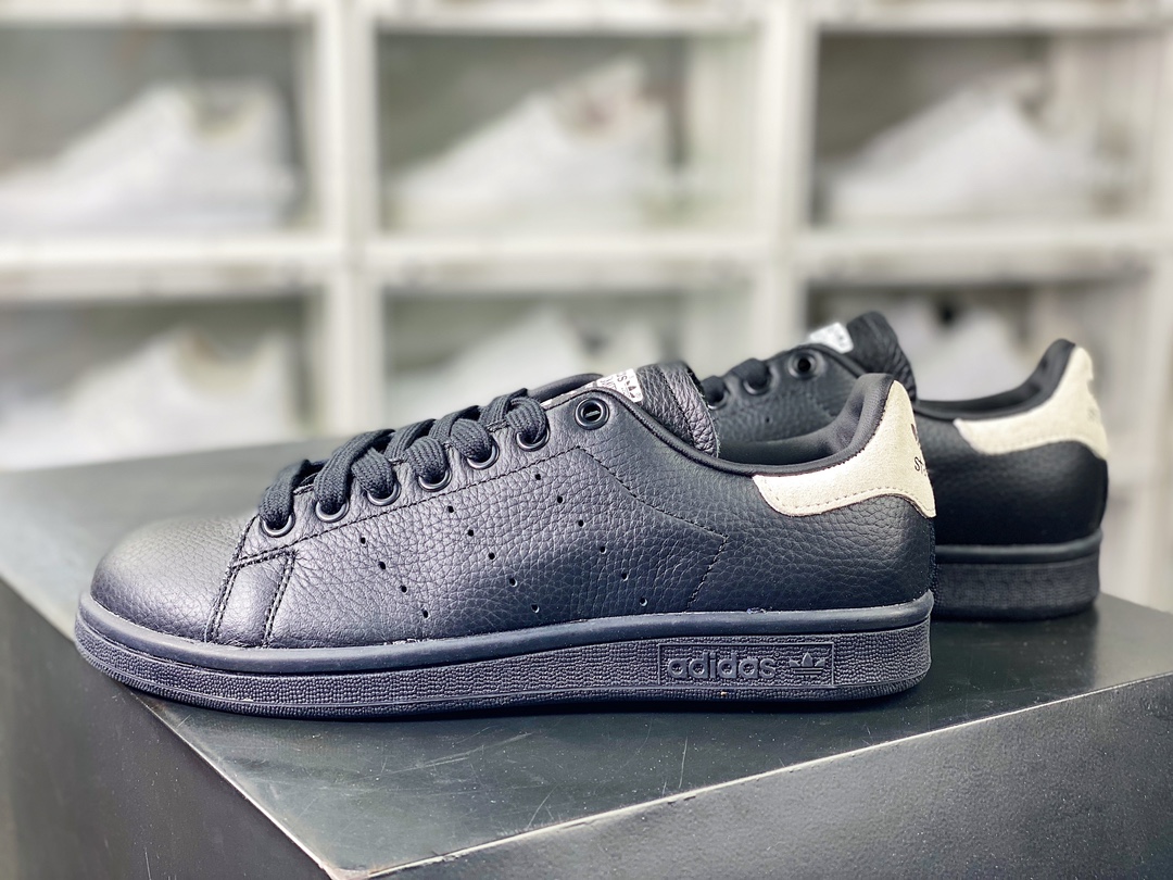 190 Adidas Originals Stan Smith Leather"Black Grey"史密斯板鞋“皮革黑灰尾”M20329