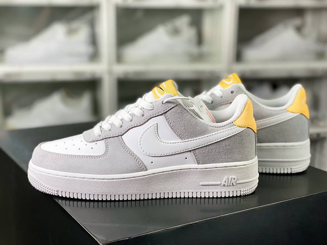 200 Air Force 1'07 Low"Pure Platinum"空军一号经典低帮板鞋“拼接白灰浅黄”FQ7779-001