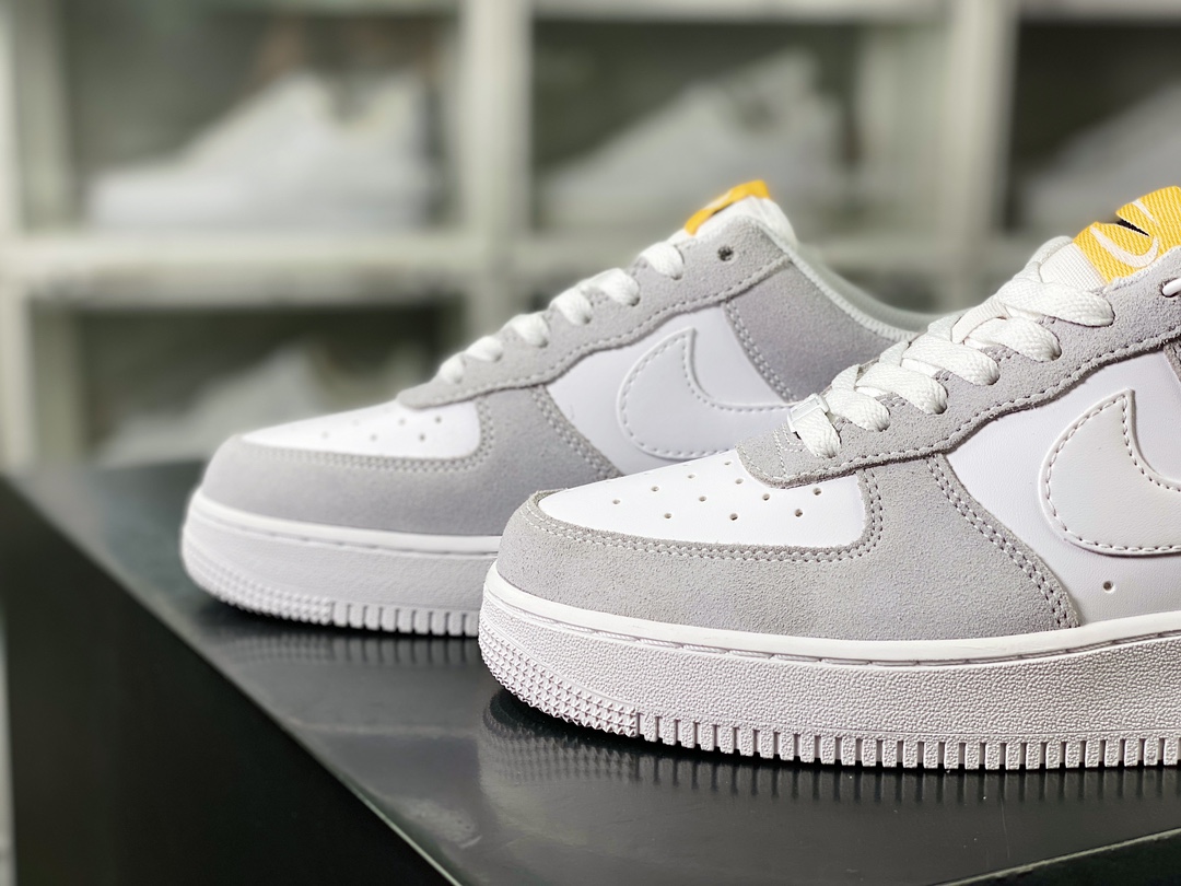 200 Air Force 1'07 Low"Pure Platinum"空军一号经典低帮板鞋“拼接白灰浅黄”FQ7779-001