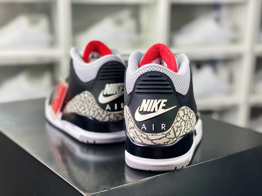 Air Jordan 3 Retro OG ”Black Cement” Michael Jordan AJ3 mid-top basketball shoes ”Black Cement Cracked Pattern” 854262-001