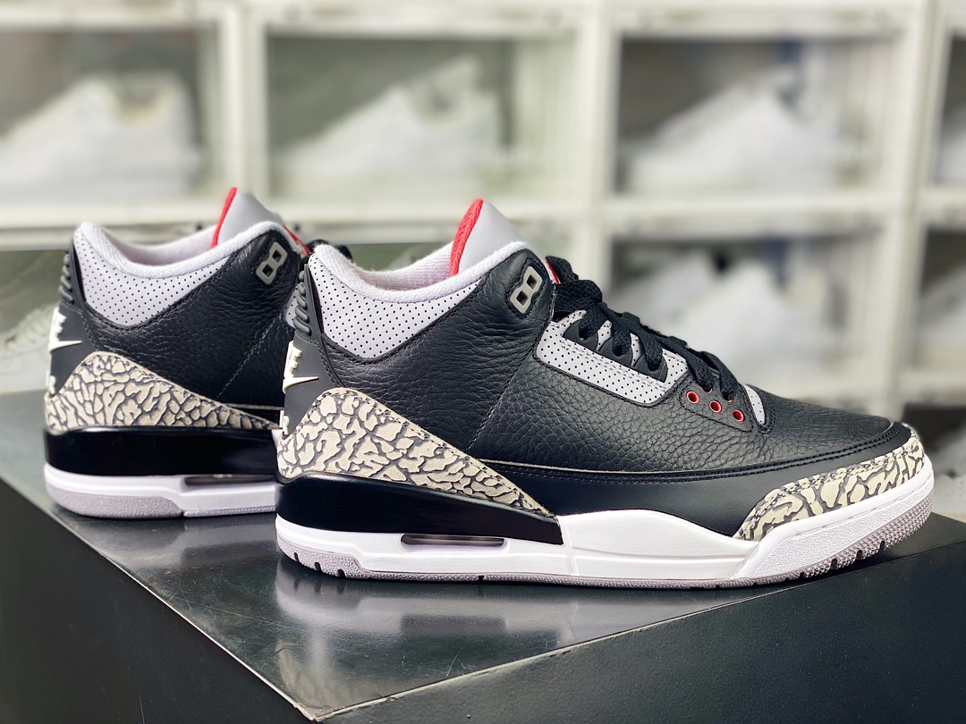 Air Jordan 3 Retro OG ”Black Cement” Michael Jordan AJ3 mid-top basketball shoes ”Black Cement Cracked Pattern” 854262-001