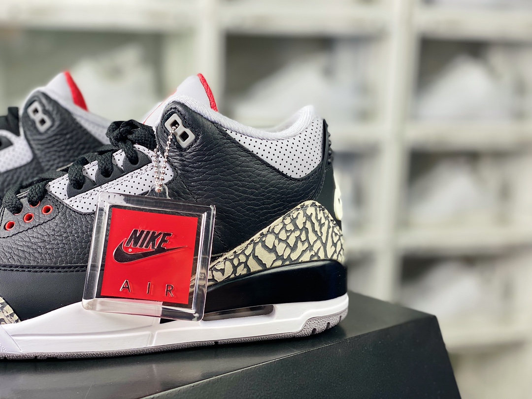 Air Jordan 3 Retro OG ”Black Cement” Michael Jordan AJ3 mid-top basketball shoes ”Black Cement Cracked Pattern” 854262-001