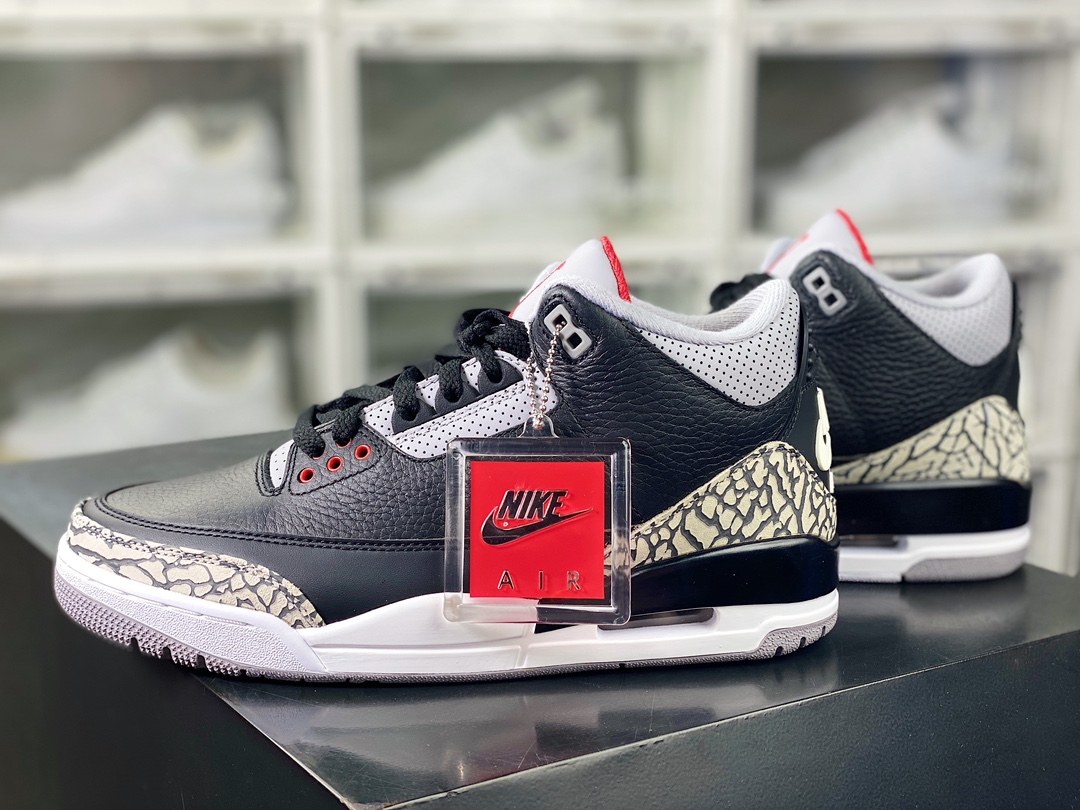 Air Jordan 3 Retro OG ”Black Cement” Michael Jordan AJ3 mid-top basketball shoes ”Black Cement Cracked Pattern” 854262-001