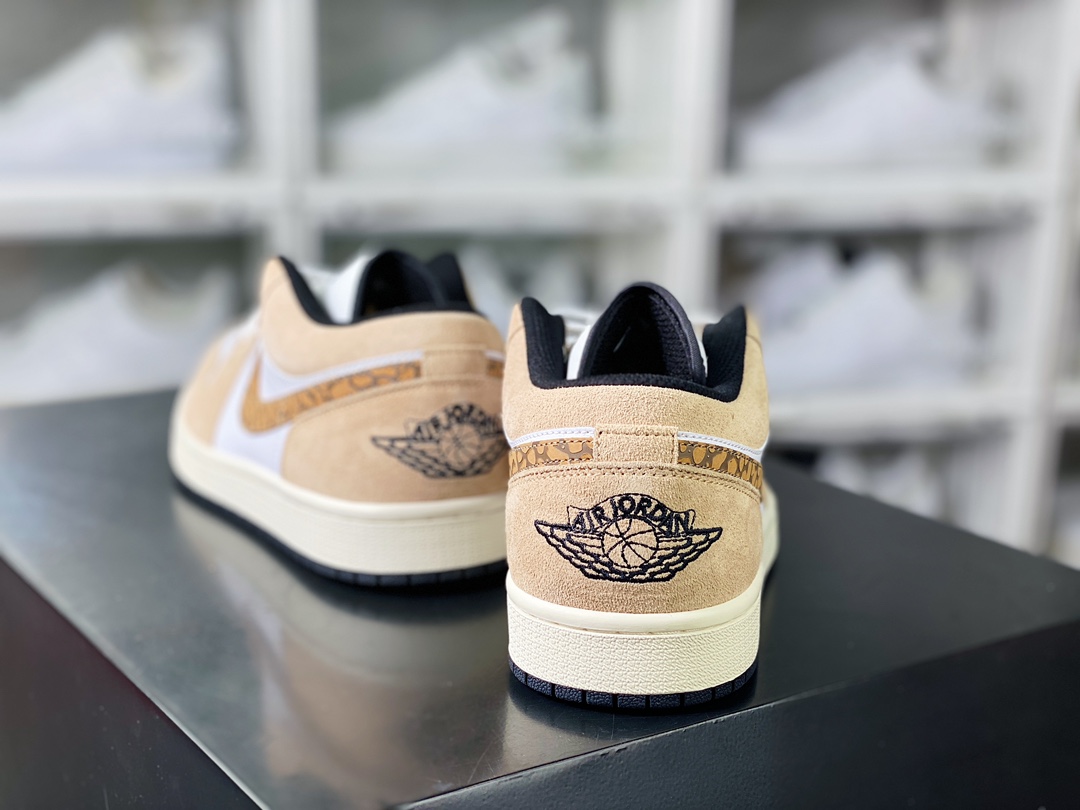 Air Jordan 1 Low SE ”Brown Elephant Print” AJ1 Jordan first generation low-top classic basketball shoes ”Brown and white elephant cracked pattern” DZ4130-201