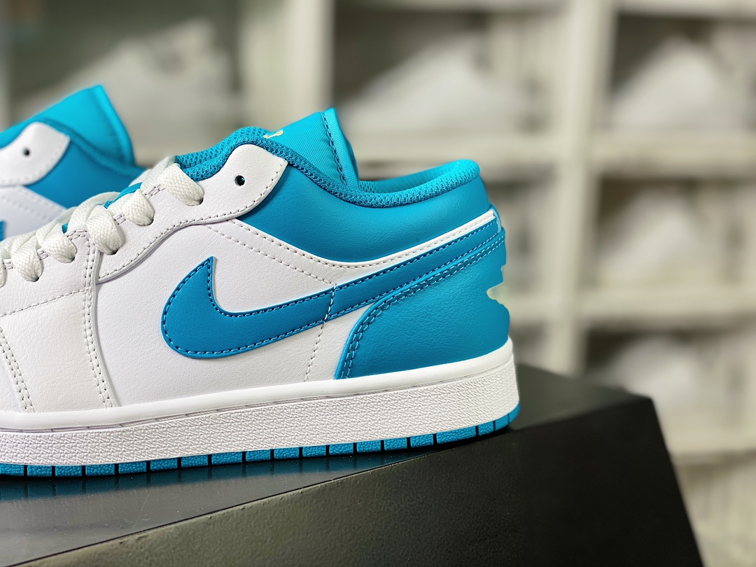 Air Jordan 1 Low ”White/Teal” AJ1 Jordan first generation low-top classic basketball shoes ”White Blue North Carolina Blue” 553558-174