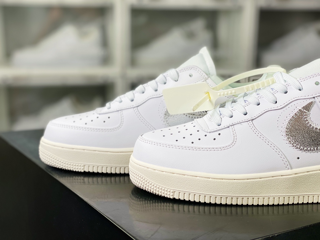 Nike Air Force 1'07 Low”White AF100” Air Force One Sneakers ”OW Silver Hook” AO4297-100