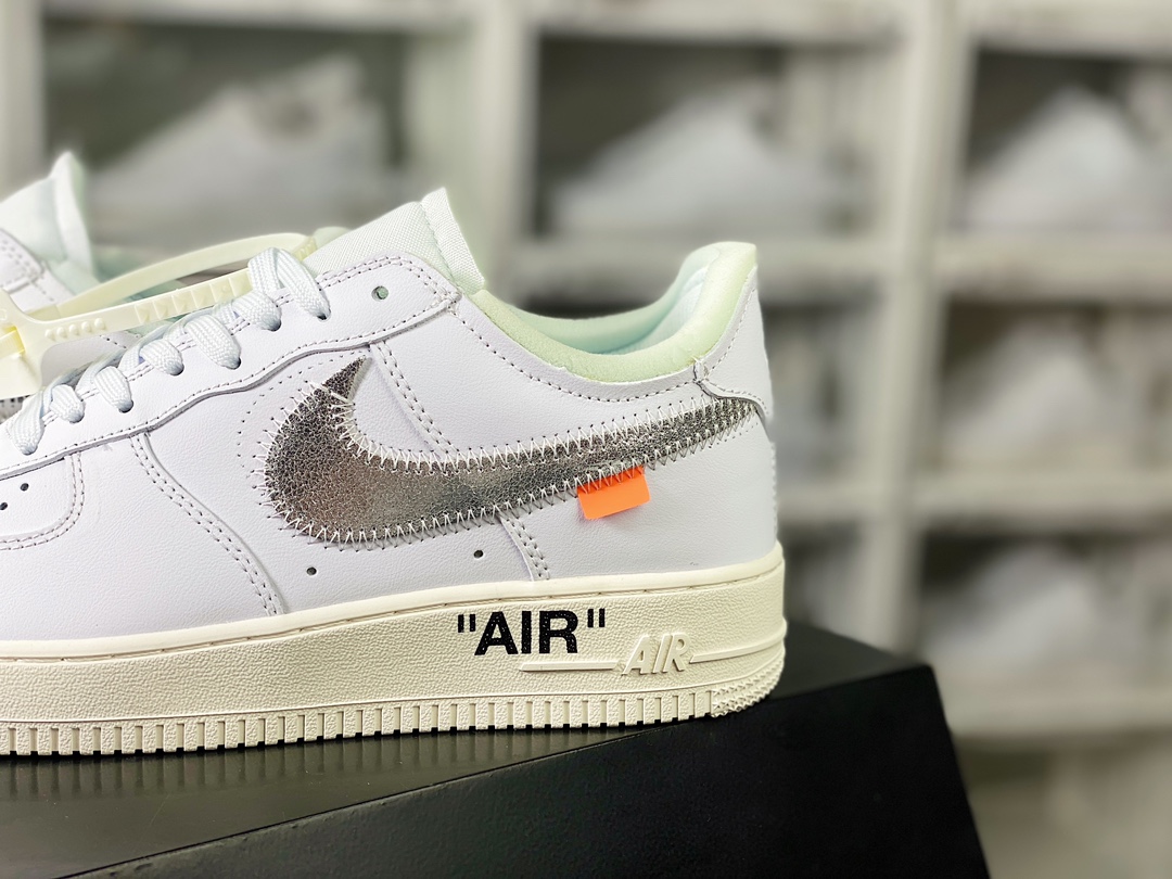 Nike Air Force 1'07 Low”White AF100” Air Force One Sneakers ”OW Silver Hook” AO4297-100