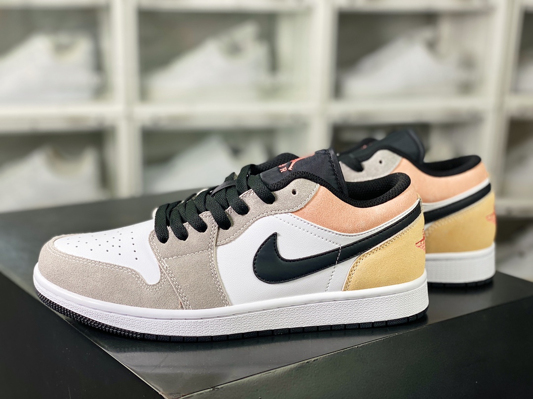 Air Jordan 1 Low ”Flight Club” AJ1 Jordan first generation low-top classic basketball shoes ”gray white peach pink” DX4334-008