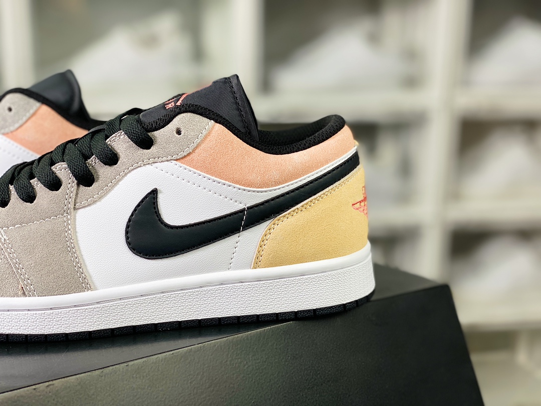 Air Jordan 1 Low ”Flight Club” AJ1 Jordan first generation low-top classic basketball shoes ”gray white peach pink” DX4334-008