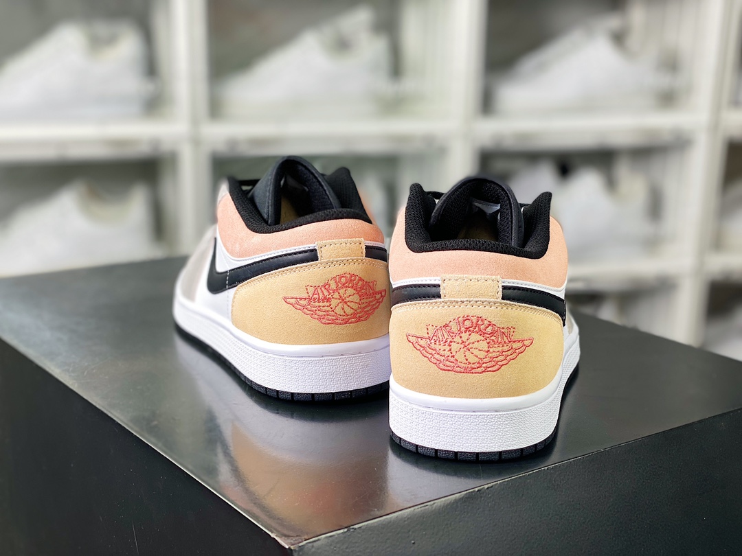 Air Jordan 1 Low ”Flight Club” AJ1 Jordan first generation low-top classic basketball shoes ”gray white peach pink” DX4334-008