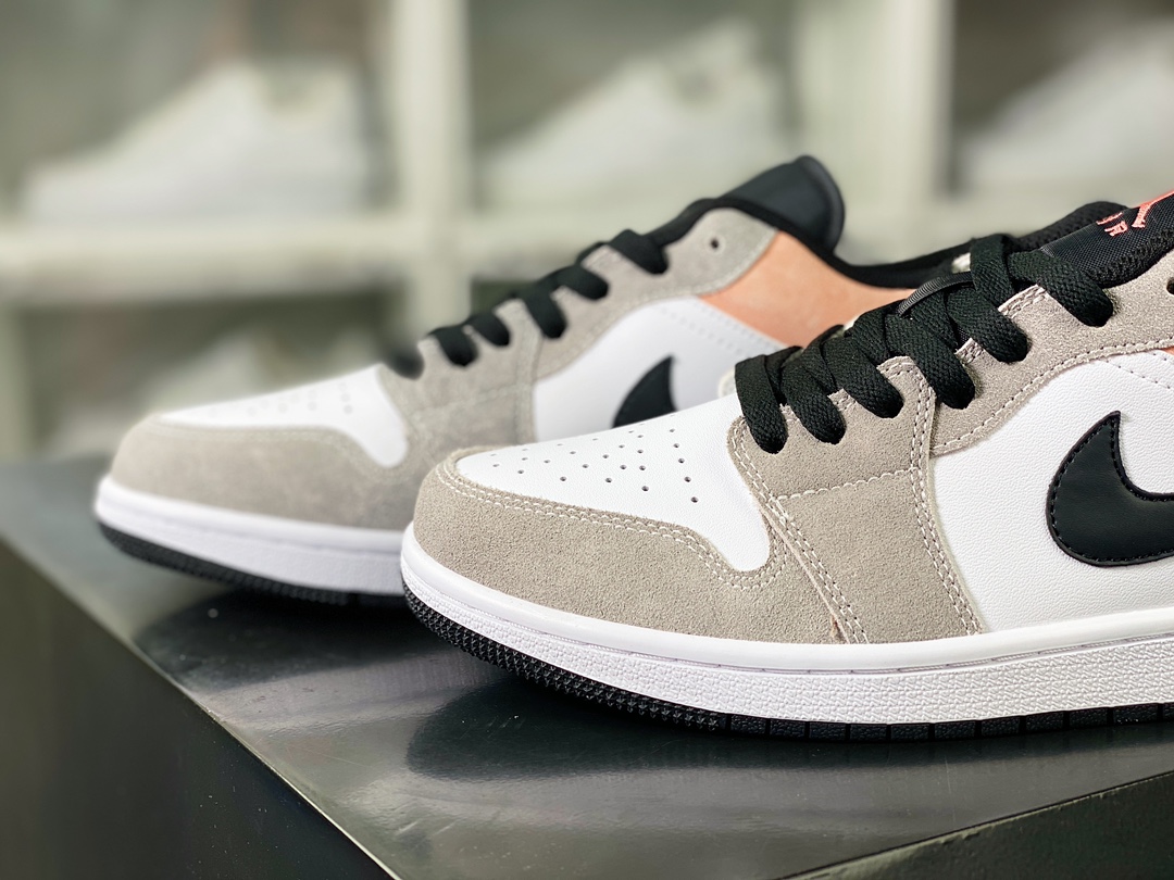 Air Jordan 1 Low ”Flight Club” AJ1 Jordan first generation low-top classic basketball shoes ”gray white peach pink” DX4334-008