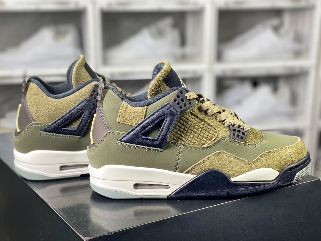 Nike Air Jordan 4 Retro SE Craft ”Medium Olive” AJ4 mid-top basketball shoes ”Olive Army Green Small UNDFTD” FB9927-200