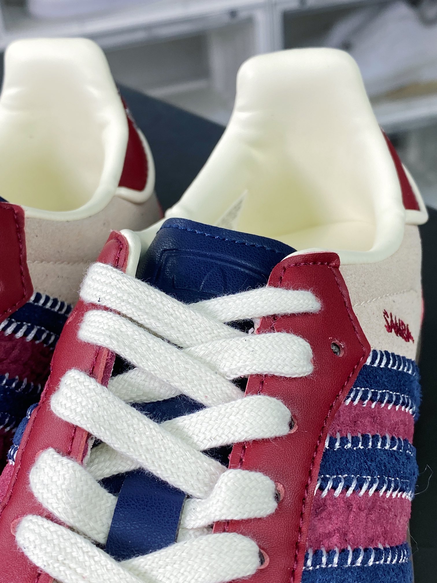 240 Adidas Originals Samba OG”Maroon Red”桑巴舞板鞋“联名酒红米白海军蓝”ID6023