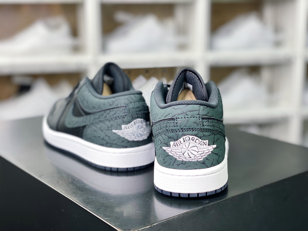 220  Air Jordan 1 Low”Black Elephant”AJ1乔丹一代低帮篮球鞋“炭黑爆裂纹”FB9907-001