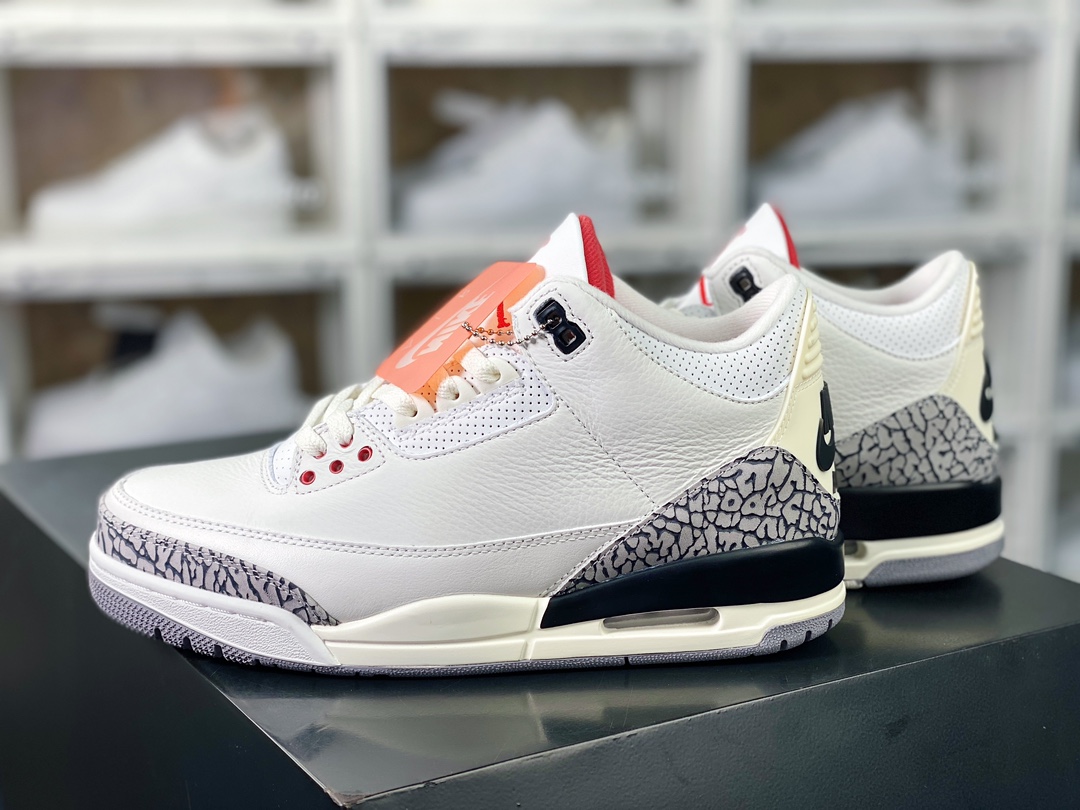 280 耐克Nike Air Jordan 3 Retro”White Cement Reimagined”迈克尔·乔丹篮球鞋“白水泥爆裂纹氧化黄”DN3707-100