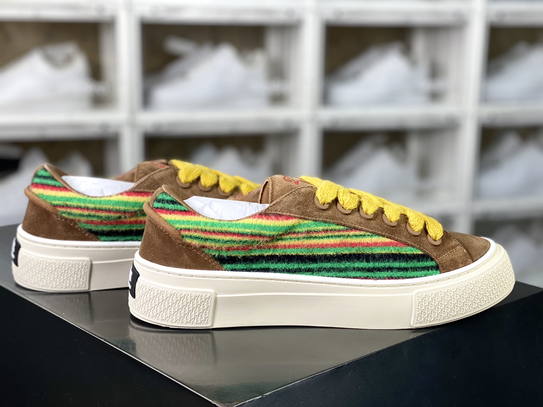 Dior B33 Low Top Sneakers”Oblique”B33 series low-top sneakers ”brown and yellow color stripes” 3SN303ZWR_H600