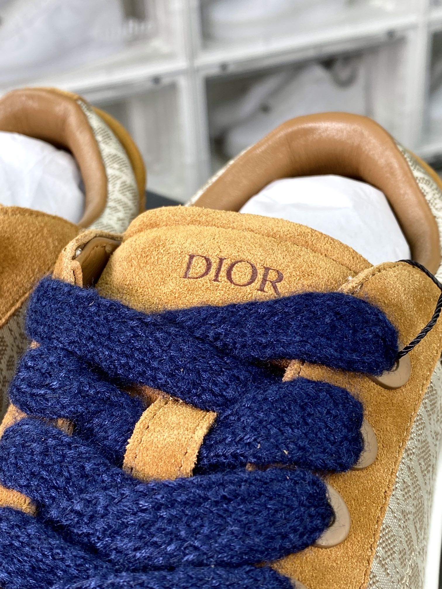 450 Dior B33 Low Top Sneakers"Oblique"B33系列低帮板鞋“翻毛深棕蓝灰CD重影”3SN303ZWN_H781