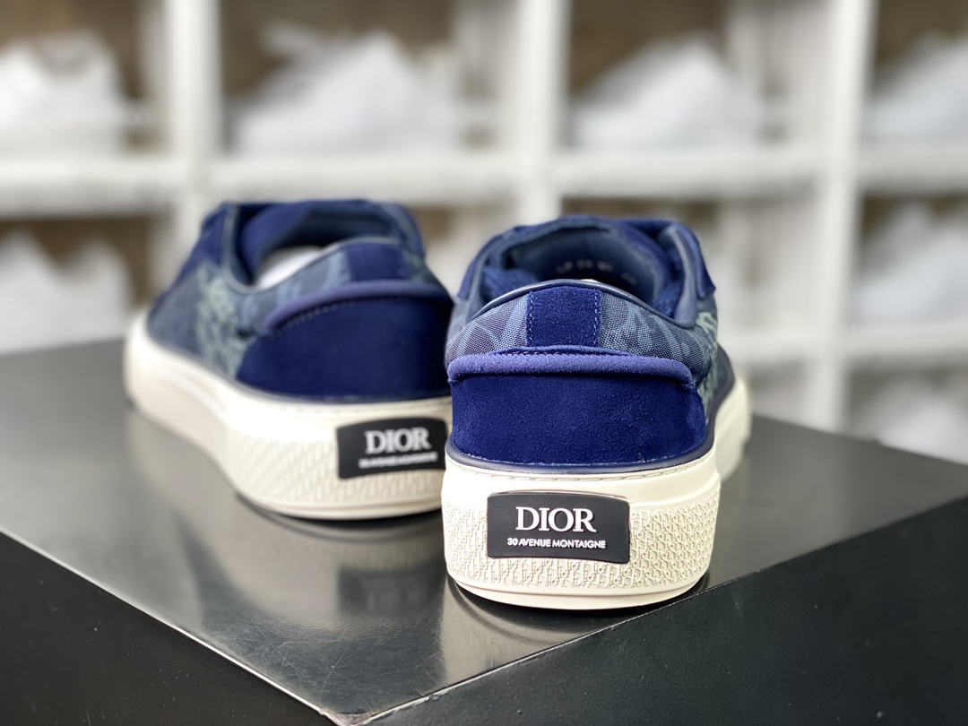 450 Dior B33 Low Top Sneakers"Oblique"B33系列低帮板鞋“翻毛藏蓝CD重影涂鸦”3SN303ZWZ_H565