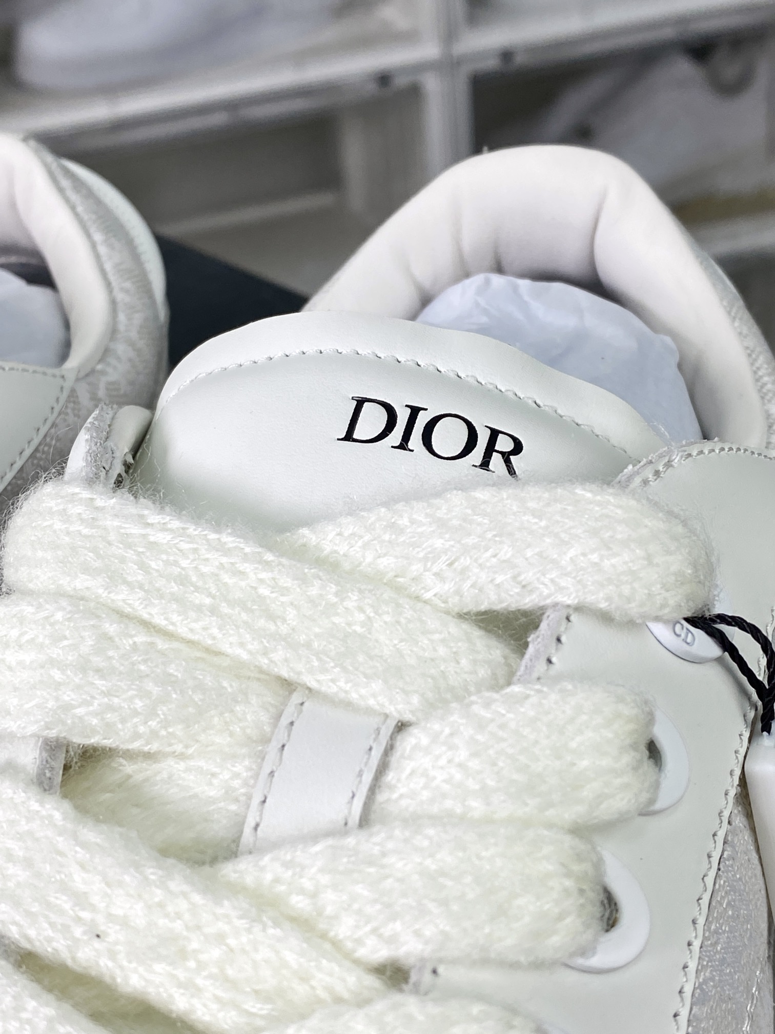 450 Dior B33 Low Top Sneakers"Oblique"B33系列低帮板鞋“奶白灰CD重影”3SN303ZYS_H068