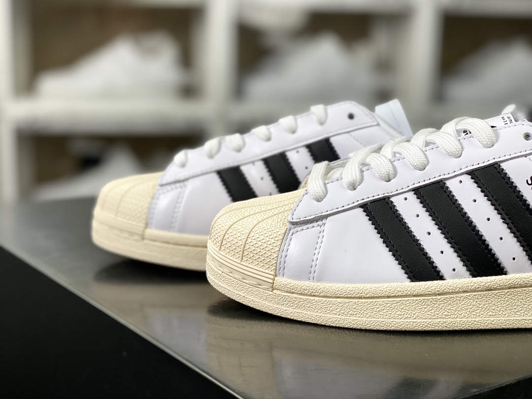 Adidas Originals Superstar”Cream White/Black”经典板鞋“皮革乳白黑”GQ2468