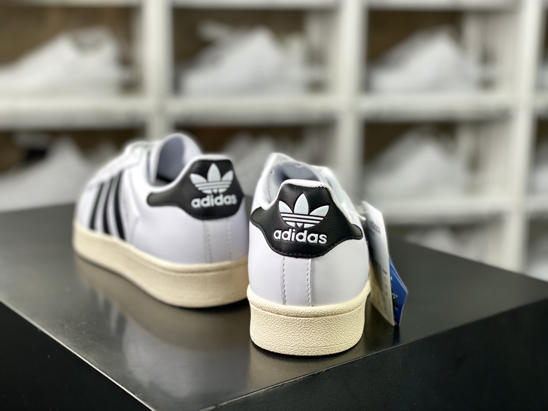 Adidas Originals Superstar”Cream White/Black”经典板鞋“皮革乳白黑”GQ2468