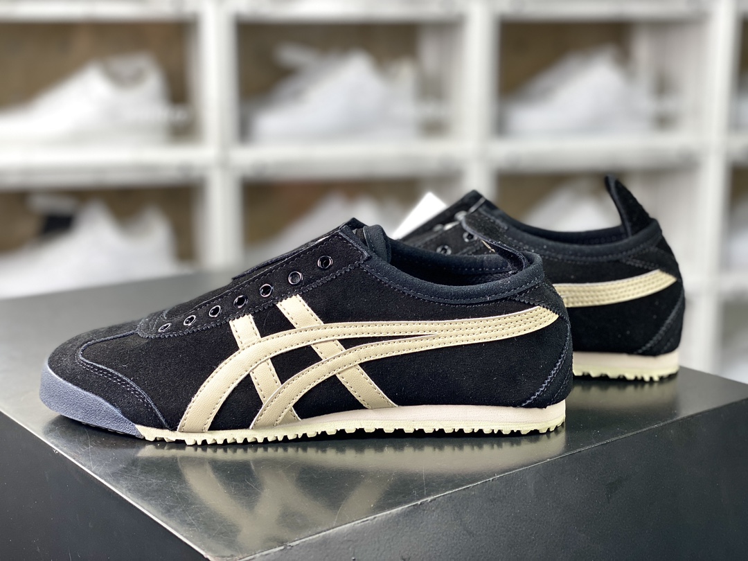 160 鬼塚虎/Onitsuka Tiger Mexico 66 Slip-On 墨西哥慢跑鞋“麂皮米白黑”1183B782-001